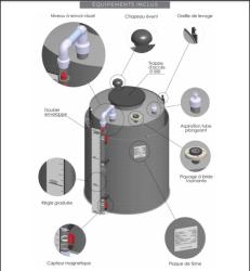 CUVE DE STOCKAGE + RETENTION PE-HD FLOC 1500L + NIVEAU